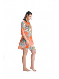 Mini Coral Red  Shirt Dress