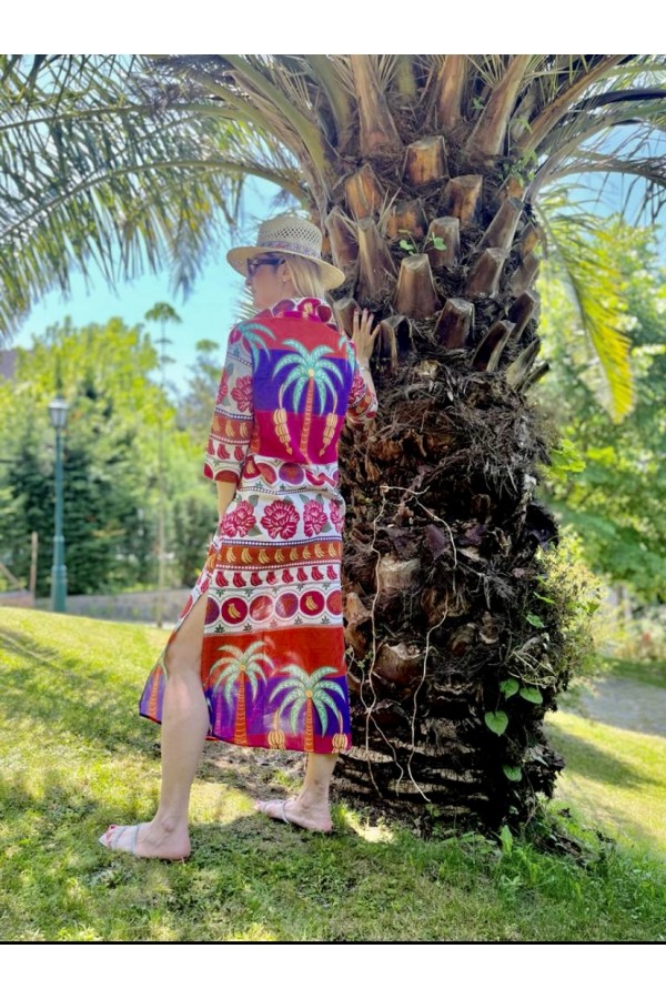 Maxi Palms in Hawai Shirt Dress