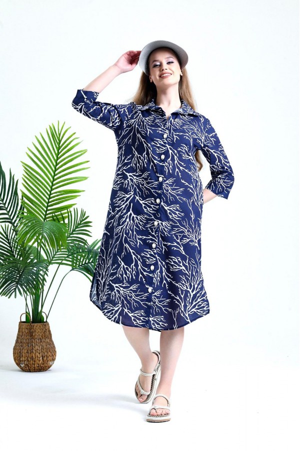 Midi Blue Dream Shirt Dress 