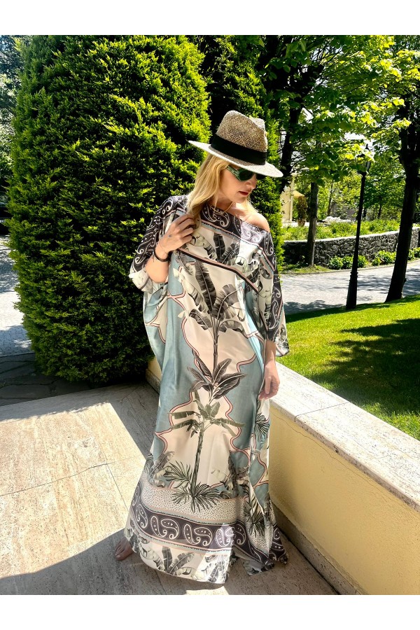 Cleopatra in Marakesh Mint Palm Kaftan