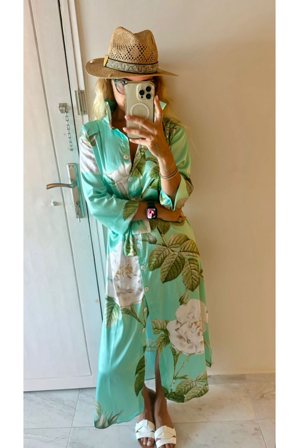 Maxi Senfoni Saten Mint Dream Dress