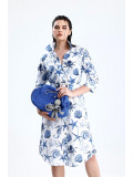 Midi Blue&Blanc Shirt Dress