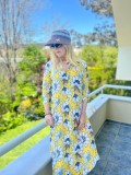 Midi Yellow Floral Shirt Dress