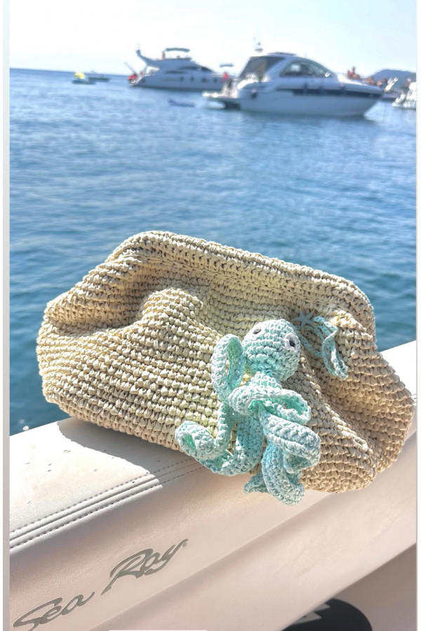 Minty Octopus Natural Big Clutch