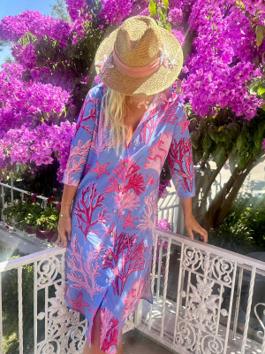 Mdi Lilac Coral Shirt Dress