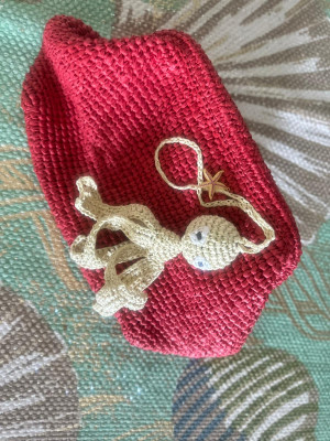Natural Octopus Scarlet Big Clutch 